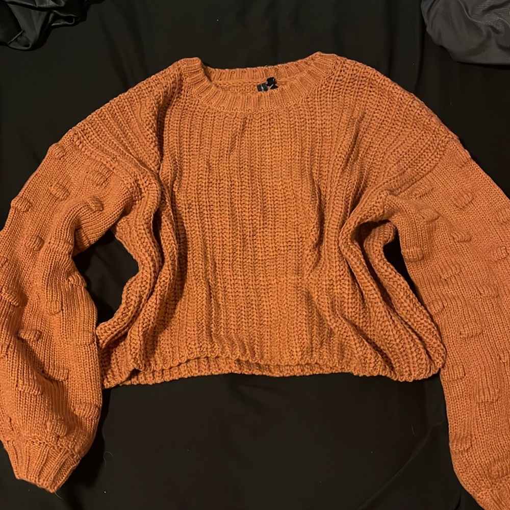 *NEW* Burnt Orange Cropped Knit Sweater